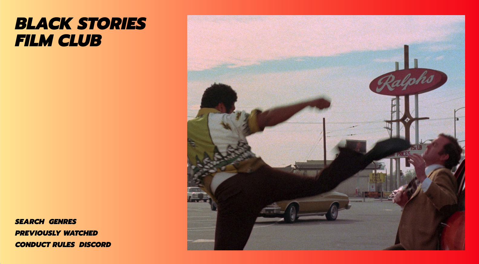 Screenshot of Black Stories Film Club Website