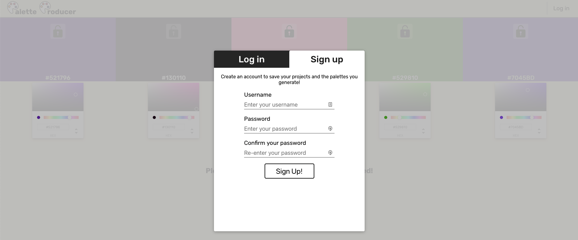 Screenshot of Palette Producer